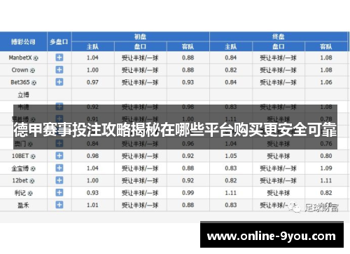 德甲赛事投注攻略揭秘在哪些平台购买更安全可靠