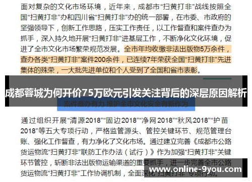 成都蓉城为何开价75万欧元引发关注背后的深层原因解析